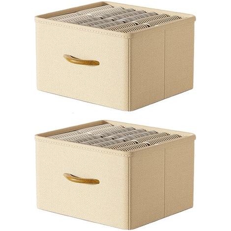 Applicable Lot de 2 organiseurs de penderie pliables - Système de rangement pour pantalons, vêtements, chaussettes, couettes, boissons - (393019) cm (1/5)