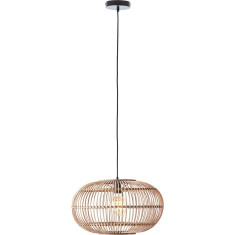 Brilliant Lampe Woodball Pendelleuchte 1flg schwarz matt/bambus Bambus/Metall braun 1x A60, E27, 60 W (1/5)
