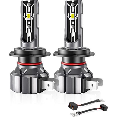 2 PiècesH7 LED Phare Blanc 6000K Ampoule de Voiture Feux de Croisement/Faisceau de Route pour Voitures et Motos (1/5)