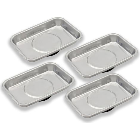 Plateau magnétique pour outils 4 pièces, ensemble 93 x 65 mm, bols magnétiques en acier inoxydable, pour maintenir les vis, les forets et les clous, aimant haute performance, bol magnétique (1/4)