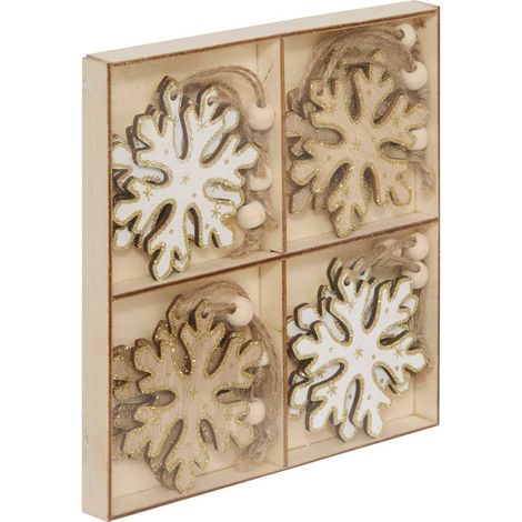 Set legno 12pz forma 4ass - Feeric lights & christmas