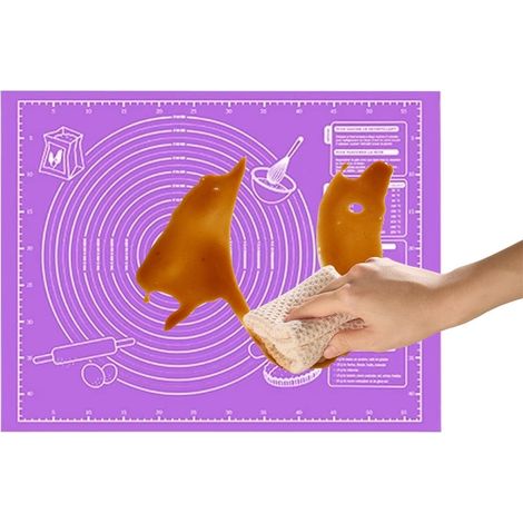 Tapis de pâte antiadhésif, fournit un roulement lisse, feuille de pâtisserie, doublure de cuisine en silicone, marquage de mesure, accessoire de cuisson, base antidérapante, tapis à rouler la pâte 60' (1/5)