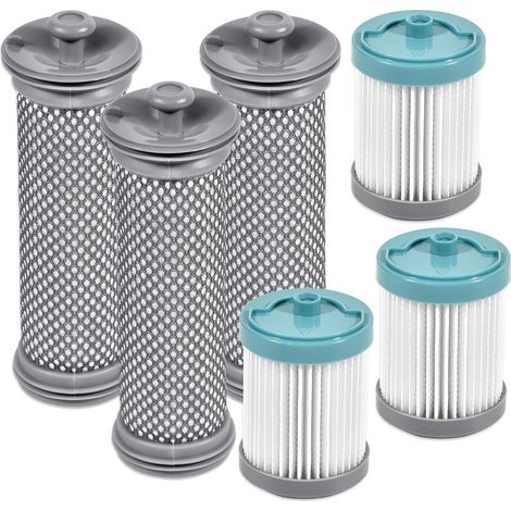 Kit de filtros de repuesto para aspiradoras, compatible con 3 prefiltros y 3 filtros posteriores al motor. (1/5)