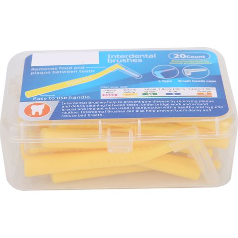 20 brossettes interdentaires orthodontiques en forme de L, cure-dents souples pour appareil dentaire et hygiène bucco-dentaire (1/5)