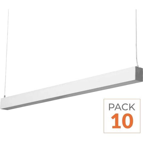 Réglette Suspendue LED Large 120cm 35W Argent (Pack de 10) - Bla