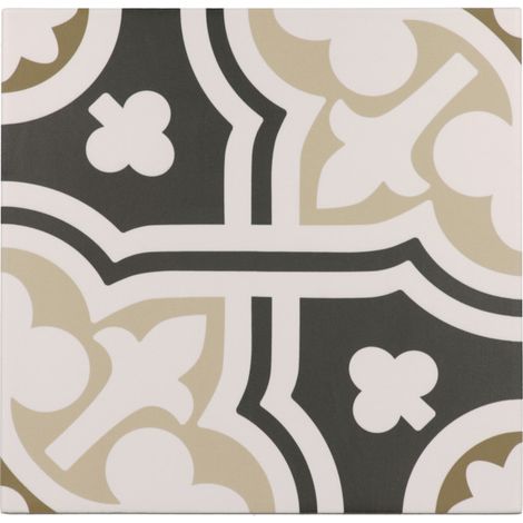 Aelle - Carrelage sol / mur effet ciment à motif 20x20 cm RIVOLI - PLAZA GRIS - Vendu par boîte de 1 m² (1/2)