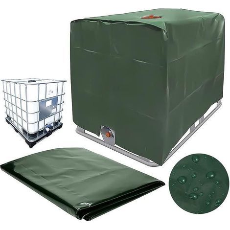 Bâche Couverture Réservoir IBC,Couvercle de Réservoir d'eau,Récipient 1000 L Capot Protection Solaire,Tissu Oxford 210D Housse[772] (1/4)