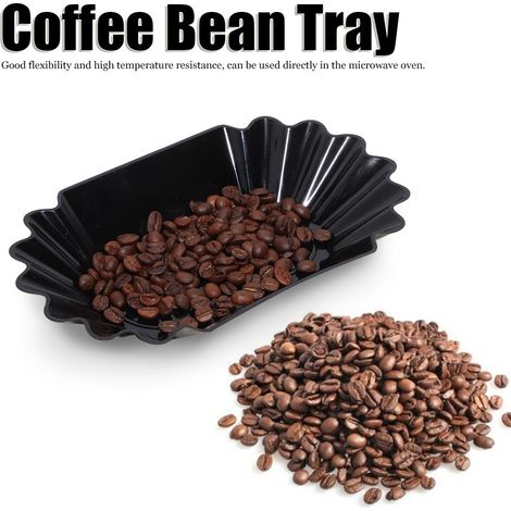 Plateau de présentation en plastique PP de qualité alimentaire pour grains de café, plateau d'échantillons, récipient de rangement, accessoire de cuisine, noir (1/5)