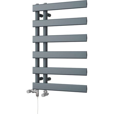 Agar - Anthracite Dual Fuel Towel Rail H748mm x W500mm Standard (1/3)