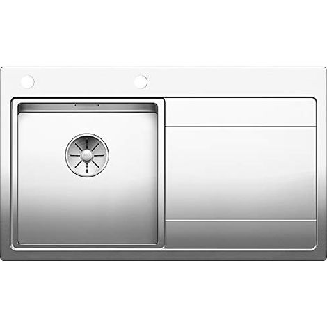 Blanco Divon II - Lavello, 86x51 cm, con gocciolatoio a comando eccentrico dello scarico, acciaio inox 521657 (1/4)