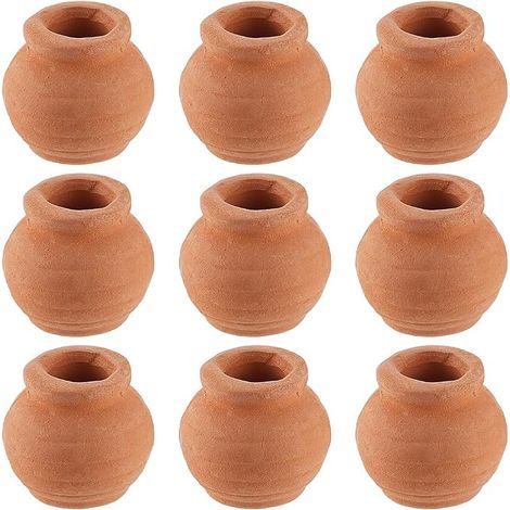10 Miniature Clay Pots for Mini Terracotta Flower Pots for Succulent Plants for Fairy Garden DIY Window Sill Nursery Gifts, 18.8 x 16.5 mm (1/5)