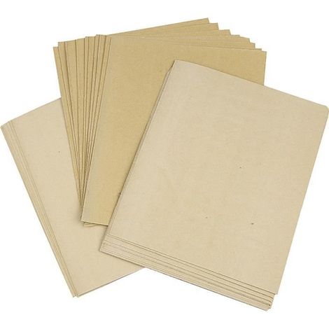 Set de papier abrasif pour ponçage à sec et à l'eau en 3 granulosité , 80 , 120 et 150 - 10 feuilles de chaque. réf 13077