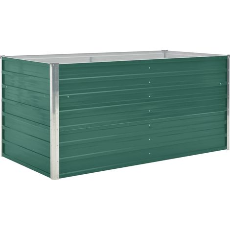 Fioriera rialzata per piante e fiori giardino 160 x 80 x 77 cm acciaio zincato verde 020000796