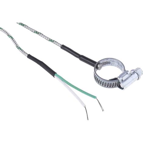 Thermocouple type K Ø 13 20mm, L 2m, +1100°C max à Câble ( Prix pour 1 ) (1/4)