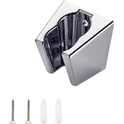 Argent Support de Douche, Shower Head Holders, Support de Douche Mural de Douche Avec Vis, Deux Emplacements pour Cartes, Compatible Avec la Plupart des Buses de Douche,22mm (1/5)