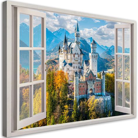 Tableau déco Fenêtre Château Architecture Paysage 100x70 (1/5)