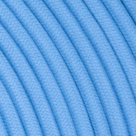 Fil Électrique Tissu Bleu Ciel 2x0,75mm² - Câble Électrique Textile de Qualité