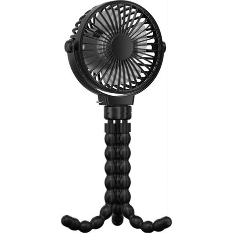 Mini-Tischventilator mit 3 Geschwindigkeitsstufen, leistungsstarker und leiser tragbarer Ventilator für Outdoor, Büro, Reisen, Camping und Schlafzimmer (Schwarz)