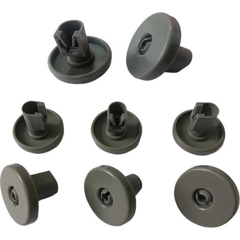 Lot de 8 roulettes pour lave-vaisselle, résistantes à la chaleur, gris clair (1/4)