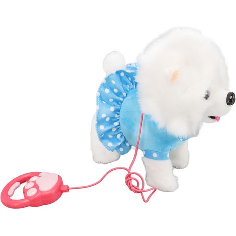 Chien en peluche électronique interactif avec chien, chiot chantant et promeneur, télécommande et laisse, cadeau d'anniversaire pour enfants et tout-petits, bleu (1/5)