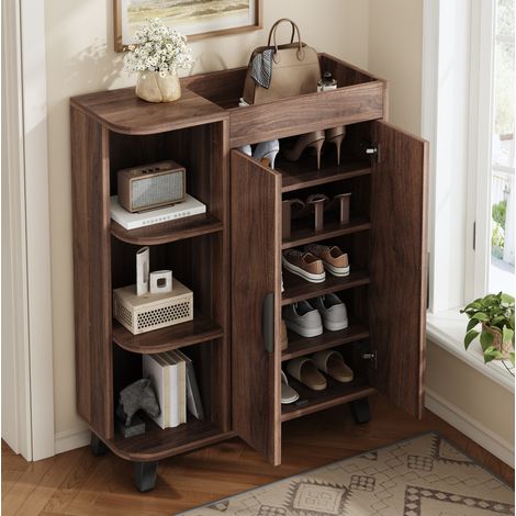 Schuhschrank mit offenen Fächern und Stauraum 80x32x99 OKMYHOME (1/5)