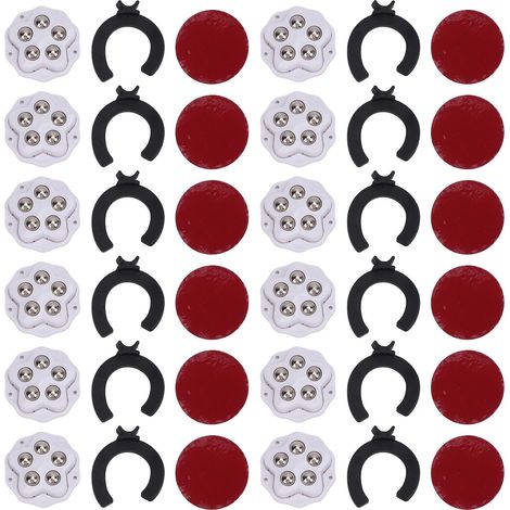 Lot de 12 roulettes auto-adhésives avec freins, rotation à 360°, robustes, pour meubles, appareils électroménagers, bibliothèques, tables de chevet, pots de fleurs, blanches. (1/5)