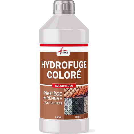 Hydrofuge coloré, imperméabilisant toiture, tuiles, terre, cuite, béton, ciment, fibrociment, ardoise, hydrofuge, teinté - 250 ml - Testeur Brun Cuivré - RAL 8004 - ARCANE INDUSTRIES