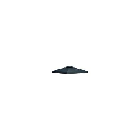 Toit de remplacement pour tonnelle métallique 3x3m, tonnelle de jardin, tente de réception, tente de jardin, en polyester gris anthracite (1/5)