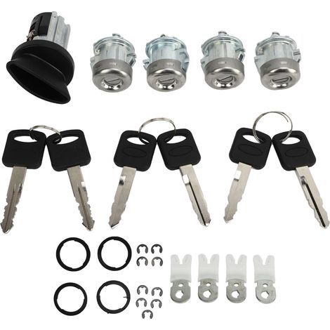 Jeffergarden Jeu de clés de cylindre de serrure de porte de voiture 1L3Z 11582 A Kit de clé de verrouillage de commutateur d'allumage remplacement pour Ford Excursion 2000 à 2005 (1/5)
