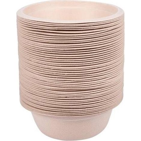 Bol desechable biodegradable de 350 ml, paquete de 100 unidades, sustituto de bol de papel, bolsa grande ecológica para bol, hecho de azúcar totalmente natural. (1/4)