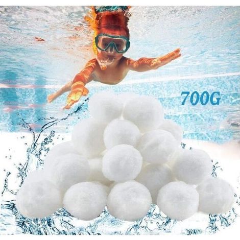 KLVGTIFS PUBalles Filtrantes - Boules de Filtre Réutilisables de Piscine - Alternative pour 25 kg de Sable - Blanc (1/4)