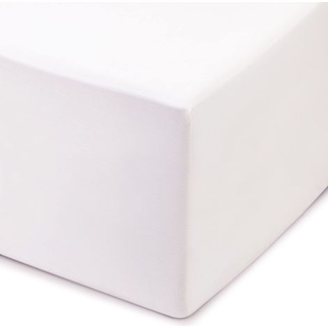 Amago Lenzuolo con Angoli 200 x 200 cm, Per Letti Boxspring e Letti ad Acqua, Angoli 50 cm, 100% Cotone, Bianco (1/4)