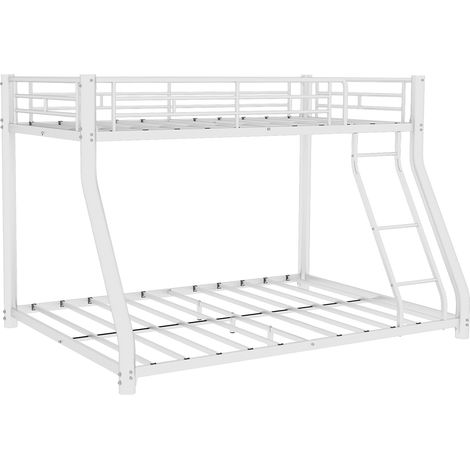 Letto a castello in metallo bianco 196,6 x 146,6 x 139 cm, scala e sponde, MODENUIT (1/5)