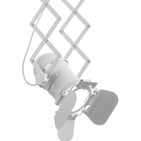 Lampadario a pantografo in alluminio bianco cm. Ø.12 x P.22