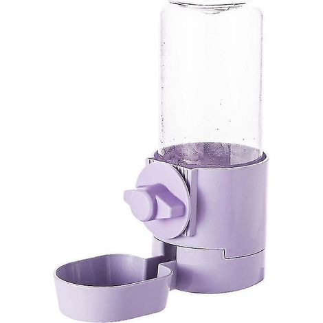 Trinkflasche für Kaninchen (500 ml), tropffreie Trinkflasche für Meerschweinchen, automatischer Wasserspender für Hamster, 1 Stück (d-) - lila