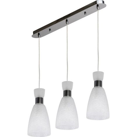 Suspension 3 Têtes Métal "Viyel" 40cm Blanc (1/3)