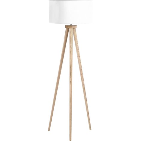 Floor Lamp NITRA Oak Wood White