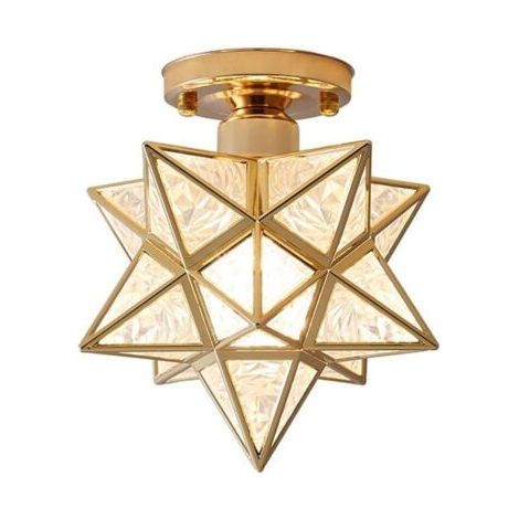 Luminaire plafonnier, lustre vintage, industriel, rétro, Abat-jour PVC et Métal, pour salon, cuisine et couloir, douille E27 (1/5)