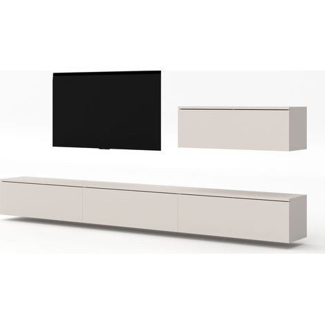 AX LIVING Anbauwand Loriano IV Wohnwand beige Kaschmir 300 cm breit