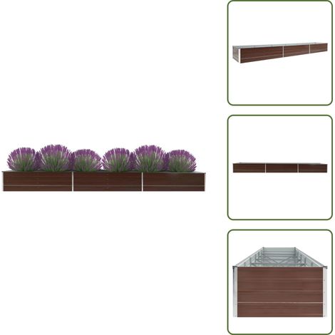 Garten-Hochbeet Verzinkter Stahl 480x80x45 cm Braun - Hochbeet - Gartenhochbeet - Stahlteich - Pflanzenbehälter - Balkonbepflanzung (1/5)