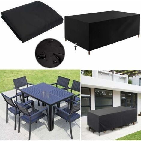 Housse Salon de Jardin 200x100x75cm Protection Bache Table de Jardin Mobilier Extérieur Imperméable Coupe-Vent Anti-UV Résistant Au Froid Housse de Meuble Tissu Oxford (200x100x75cm)