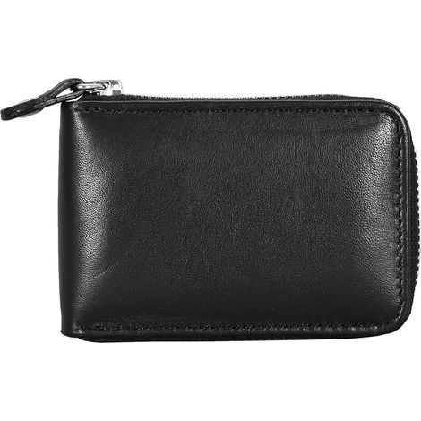 Portefeuille porte-cartes en cuir (noir) (1/2)