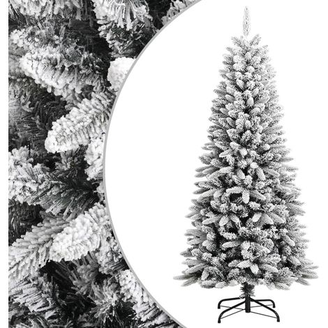 Sapin de Noël artificiel Arbre de Noël Décoration de Fête de Noël avec neige floquée 150 cm PVC et PE ETJTE397457 (1/5)