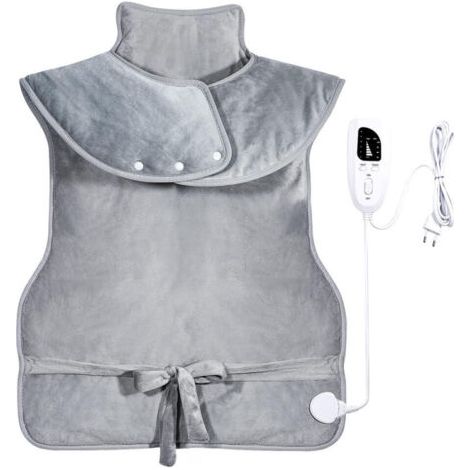 BUNTHAUS Gris,Coussin Chauffant pour dos, Electrique Epaule Taille et Nuque, Couverture Chauffante, pour Femmes Hommes, 6 Modes de Chauffage, 4 RéGlages de Minuterie, Lavable en Machine, Chauffage Rap (1/5)