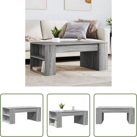 Table basse sonoma gris - Table basse sonoma gris 102x55x42 cm bois d'ingénierie (1/5)