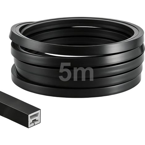 Profilé LED en silicone noir - 5 m - Panneau acoustique LED - Barre LED flexible - Étanche IP65 - Diffuseur de canal LED - Profilé en silicone pour plafond, mur, TV, panneau acoustique, éclairage DIY (1/5)