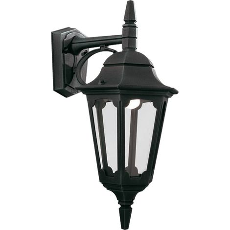 Lampada da esterno lampada da parete lanterna ALU vetro pressofuso H 48 cm Lampada da cortile nera (1/5)