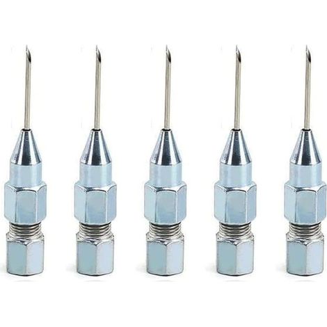 5 pièces pointe d'aiguille de pistolet à graisse de la bouche, aiguille d'injecteur de graisse pour la lubrification dans des roulements scellés très serrés et des joints universels (1/5)