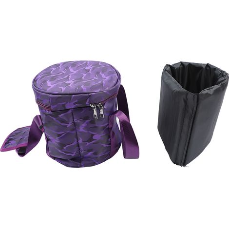 Aufbewahrungstasche für Kristallklangschalen, Tragetasche mit 2 Außentaschen und Doppelreißverschluss, 8 Zoll, Camouflage-Lila (1/5)