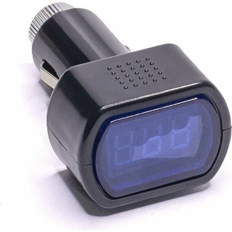 Voltmètre - Affichage Numérique LED - Prise Allume-Cigare 12 V / 24 V - Pour Diagnostic Tension Batterie Voiture Camion Moto - 1 Pièce (1/4)